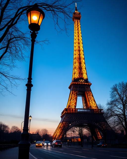 First evening — the tower lit up right on cue